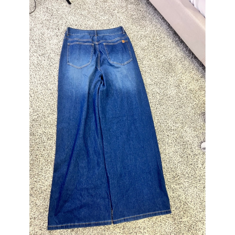 Halara Flex Asymmetric Crisscross Waist Wide Leg Denim Jeans Medium Wash Size M - Picture 9 of 11